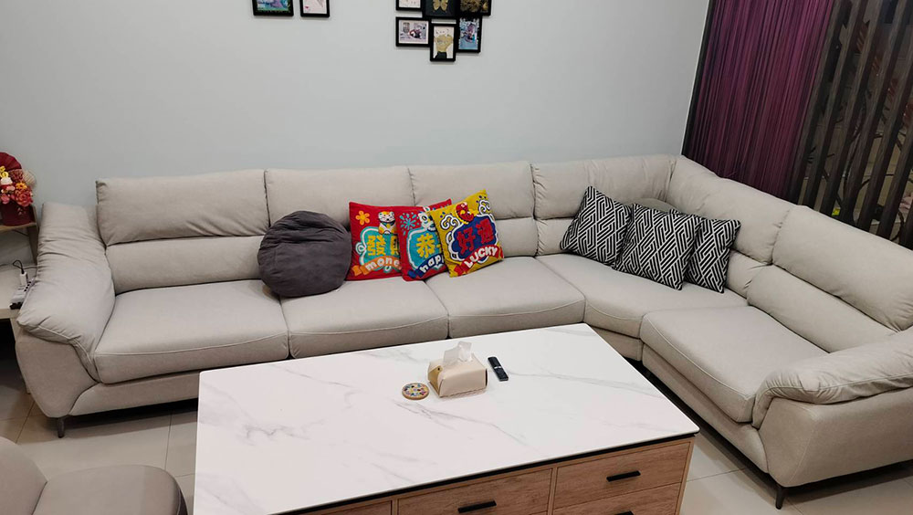 YKS 雷克雅貓抓布模組沙發｜彰化埔心沈小姐開箱實拍｜客廳整體空間