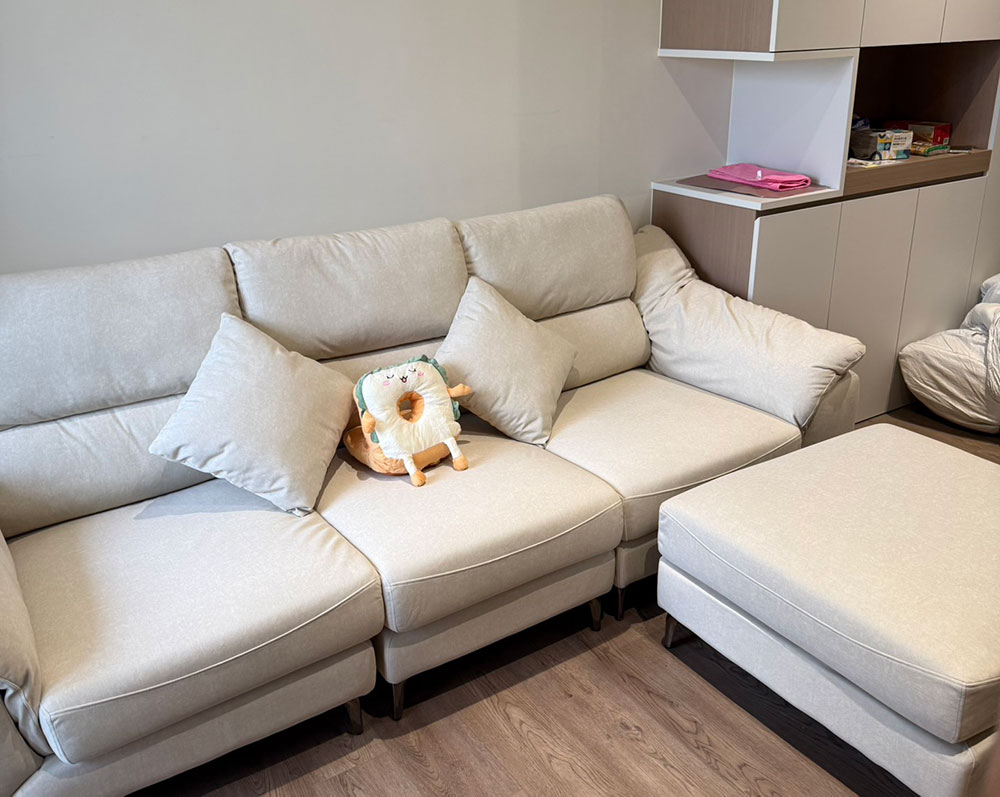 YKS 雷克雅貓抓布模組沙發｜高雄門市客人實住開箱｜沙發局部放大