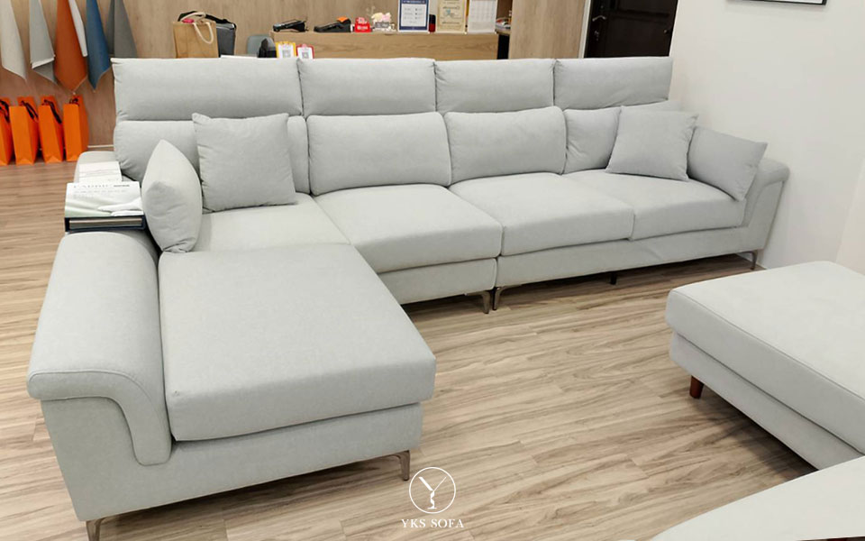 台中大組沙發推薦｜四人布沙發搭配腳椅實際展示