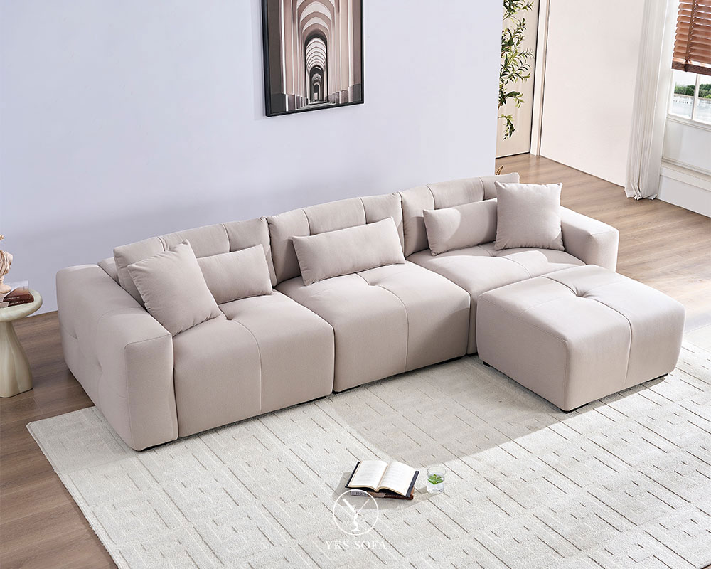 2026 年沙發推薦 TOP7｜達芙妮 L 型貓抓布沙發，多人家庭適合的大面積舒適款