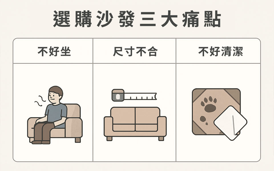 2026 年沙發選購趨勢重點整理示意圖