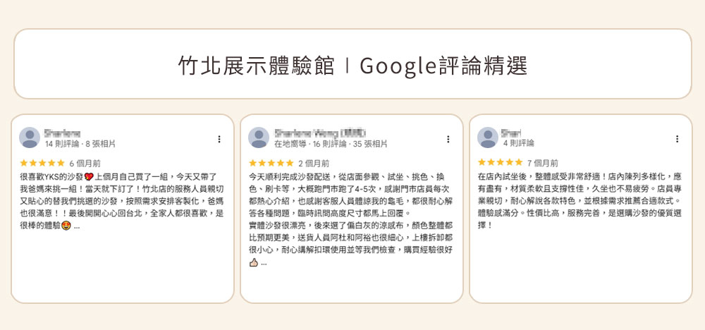 竹北門市 Google 真實評論截圖