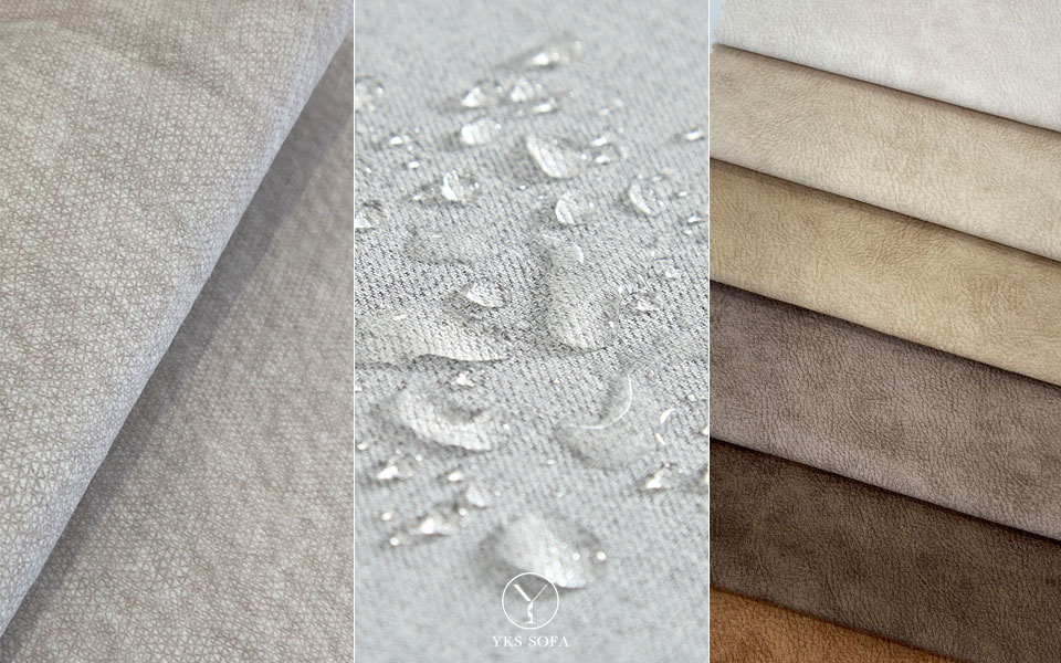 高機能沙發布料特寫：貓抓布、防潑水布與涼感布表面質感比較